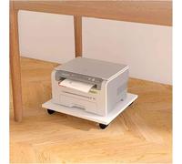 Supporto per stampante mobile con ruote, carrello portaoggetti compatto in legno per ufficio bianco stampante e fax, robusto tavolo da rotolamento 59 x 44 x 6,6 cm