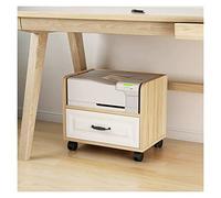 Supporto per stampante mobile regolabile con cassetto portaoggetti Carrello in legno per stampante da ufficio Supporto sotto la scrivania Colore unico L 53 x P 40 x H 46,5 cm