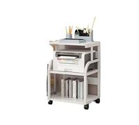 Supporto per stampante mobile su ruote Carrello per stampante a 3 livelli con ripiani Tavolo versatile per stampante per casa ufficio fax e scanner Finitura bianca per una facile nizzazione
