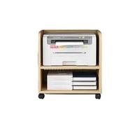 Supporto per stampante naturale con file nizer, soluzione di archiviazione da scrivania a doppio ripiano per casa, ufficio, stampante compatta, documenti e accessori nizer