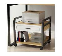 Supporto per stampante vintage a 2 livelli carrello per stampante mobile con cassetti sotto la scrivania nizer per casa ufficio elegante soluzione di archiviazione per uso ufficio