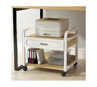 Supporto per stampante vintage a 2 livelli con cassetti Carrello per stampante mobile per casa ufficio sotto la scrivania nization elegante design salvaspazio