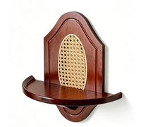 Supporto per statua di Buddha in rattan di bambù, montaggio a parete, multifunzionale, per santuario buddista e supporto per piante, mensola da parete per nicchie buddiste domestiche