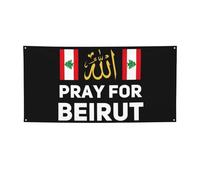 Supporto per stendardo 4x6 piedi con bandiera di Beirut - Da appendere al muro, non è necessario alcun pennone P24