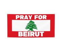 Supporto per striscioni 2x4 piedi con striscione Beirut - Bandiera per esterni resistente con occhielli in metallo