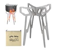 Supporto per stufa pieghevole - Supporto per pentola in acciaio - Supporto per bruciatore portatile antiscivolo | per campeggio picnic barbecue escursionismo all'aperto