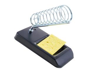 Supporto per supporto per saldatore portatile in metallo con spugna per pulizia Slot per punta saldatura Strumento per la pulizia della punta saldatura Supporto per saldatore