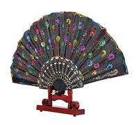 Supporto per supporto per ventaglio pieghevole in legno, supporto per espositore per ventaglio retro pratico Pratico sportivo elegante squisito per matrimoni per ornamenti per feste di(Rosso scuro)