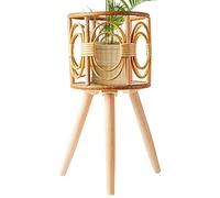 Supporto per supporto pianta intrecciato - rastrellino per fiori di fiori in stile boho con gambe per succulente | Scaffale per esterno per esterni per esterno per giardino patio balcone camera da let