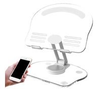Supporto per tablet acrilico, Supporto per libri per tablet acrilici, Supporto per telefono portatile regolabile Anti -Slip per la trasmissione, Guardare TV, fotografie, videochiamata