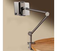 Supporto per Tablet con Braccio in Alluminio a 360° per Letto e Tavolo, Flessibile, Compatibile con Tablet da 4-13" e Telefoni da 4-7", per iPhone