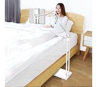 Supporto per tablet con collo a cigno， Supporto for tablet regolabile da comodino flessibile, compatibile con dispositivi da 4-11,9 pollici e tutti i telefoni(White)