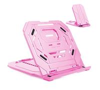Supporto per tablet da disegno, supporto per laptop, supporto pieghevole per display tablet, 9 livelli angoli regolabili con supporto per telefono integrato, libro, telefono (rosa)