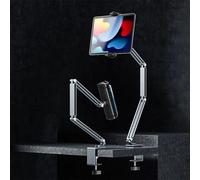 Supporto per tablet da letto da scrivania regolabile per telefoni cellulari da 4-12,9 pollici Tablet Supporto per braccio in alluminio per iPad Pro Mini Xiaomi Tab