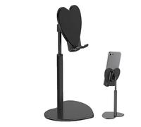Supporto per tablet da tavolo, supporto per telefono cellulare a cuore - Supporto per treppiede per cellulare Heart in metallo | Supporto da tavolo universale regolabile retrattile per scrivania, la m