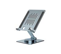 Conceptronic THANA09G, supporto multimediale pieghevole, colore grigio, girevole a 360, altezza regolabile, 150 mm x 110 mm x 40 mm, design robusto, RoHS