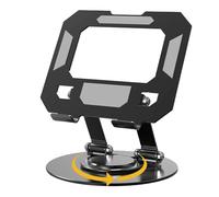 Supporto per tablet, in acciaio al carbonio, 16 x 15 x 11,6 cm, girevole a 360 gradi, regolabile, supporto pieghevole per monitor, tablet e uso quotidiano
