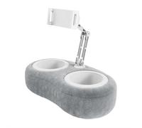 Supporto per tablet in peluche per telefono e tablet, regolabile a 360°, supporto in morbido velluto per iPad, iPhone, Samsung (grigio)