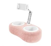 Supporto per tablet in peluche, supporto per telefono e tablet, regolabile a 360°, supporto in morbido velluto per iPad, iPhone, Samsung (rosa)