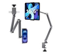 Supporto per tablet,iPad,telefono e Kindle con braccio pieghevole e rotazione a 360 ° in alluminio resistente per scrivania e letto.per iPad,Kindle, monitor portatili, Samsung Galaxy Tab (max 15,6")