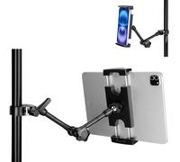 Supporto per tablet, supporto per microfono, supporto per microfono, supporto per microfono, multi-angolo, regolabile da 10 pollici, in lega di alluminio, compatibile con iPad/Fire/e-Reader/iPhone,