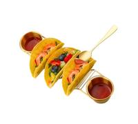 Supporto per taco - Utensile da cucina resistente al calore, supporto per taco in metallo per 3 tortillas, bar ristorante bancone cucina tavolo da pranzo griglia per feste prodotti da forno cena a buf