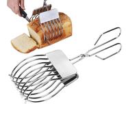 Supporto per tagliaverdure - Assistente per affettare alimenti in metallo, pinze per servire carne alla griglia con impugnatura ergonomica, strumento per tagliare patate, cipolle e pomodori per un tag