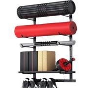 Supporto Per Tappetino Da Yoga A Parete Adjustable Wall Mounted Organizer With Storage Shelf, Yoga Mat Holder, And Compatibility For Home