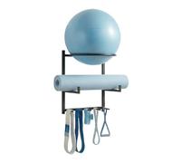 Supporto Per Tappetino Da Yoga A Parete Wall Mounted Yoga Ball And Mat Holder, Space-Saving Home Organizer And Storage Rack Fits 55-75cm Stability With 5 Hook