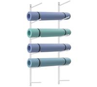 Supporto Per Tappetino Da Yoga A Parete Yoga Mat Holder Wall Mount Storage Organizer Skateboard For Foam Rollers(White)