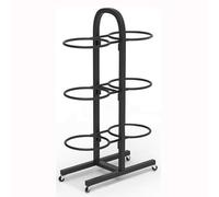 Supporto per Tappetino da Yoga, Supporto a 3 Livelli con Ruote per Palla da Yoga, Carrello Organizer a Doppia Faccia per Palla Fitness per Palestra Domestica, Supporto per Palla di stabilità