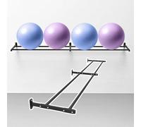 Supporto per Tappetino da Yoga, Supporto da Parete Regolabile per Palla da Yoga, Supporto per Esercizi in Metallo per Varie Dimensioni, Porta Palla di stabilità per Palestra e Sala Yoga (L24