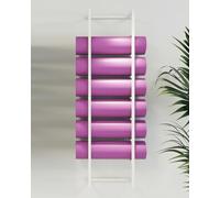 Supporto per Tappetino Yoga in Metallo con Supporto per Rullo in Schiuma, Facile da Montare a Parete, Adatto per riporre tappetini da Yoga a Parete in Palestra, Supporto per Il Fitness (bian