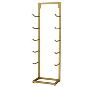 Supporto per Tappetino Yoga, Supporto a 5 Ripiani con Ganci - Contenitore Compatto per Foam Roller, Fasce di Resistenza e Corde per Saltare - Organizer per Accessori Yoga in Acciaio resisten