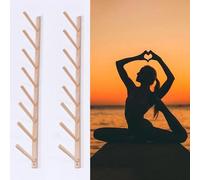 Supporto per Tappetino Yoga, Supporto da Parete a 2 Livelli per 2 tappetini, Organizer per Tappetino Yoga a 8 Strati, Decorazione salvaspazio per Attrezzature da Palestra in casa, 141 cm (55