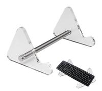 Supporto per tastiera in acrilico, trasparente, organizer salvaspazio da scrivania, supporto ergonomico per tastiera, supporto per tastiera da scrivania, installazione manuale, supporto inclinato in
