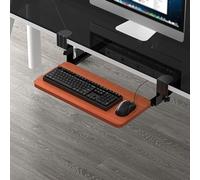 Supporto per tastiera regolabile con morsetto a C e tappetino per mouse scorrevole, finitura naturale, 65 cm, perfetto per videogiochi, casa e ufficio, design ergonomico per il massimo comfort