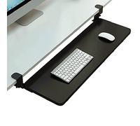 Supporto per tastiera scorrevole, supporto per il polso sotto la scrivania con scivolo, robusto supporto per tastiera, estensione scrivania, nero/noce/bianco, scorrevole regolabile 52/65/75 x 25 cm