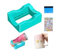 Supporto per tazza per bicchieri, piccolo supporto per tazza in silicone con slot integrato da utilizzare per applicare decalcomanie in vinile per bicchieri, antiscivolo 2 supporti angolari per resina