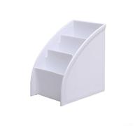 Supporto per telecomandi in plastica con 3 scomparti, organizer da tavolo per telecomandi, decorazione per la casa, forniture per ufficio (bianco)