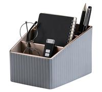 Supporto per telecomando con 3 scomparti in pelle PU, organizer da scrivania, porta telecomando, organizer, contenitore per telecomandi e forniture per ufficio, portapenne per soggiorno