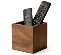 Supporto per telecomando da tavolo, supporto e organizer per telecomando TV in legno con ampia apertura, design con venature del legno naturale per scrivania del soggiorno, TV
