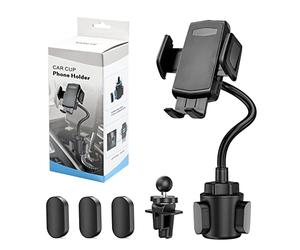 Supporto per telefono 2 in 1, supporto per tazza per telefono cellulare, supporto universale regolabile a collo di cigno, supporto per telefono cellulare, senza agitazione e asta stabile e