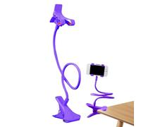 Supporto per telefono a collo d' 50 cm braccio lungo regolabile con rotazione a 360° regolabile supporto per testiera del letto o comodino, pinza multifunzione per smartphone fissaggio stabile