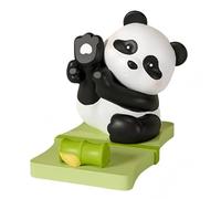 Supporto per telefono a forma di panda, supporto portatile in resina per ufficio e casa, regalo divertente con design con germogli di bambù
