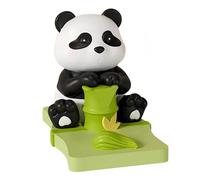 Supporto per telefono a forma di panda, supporto portatile in resina per ufficio e casa, regalo divertente con design con germogli di bambù