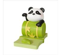 Supporto per telefono a forma di panda, supporto portatile in resina per ufficio e casa, regalo divertente con design con germogli di bambù