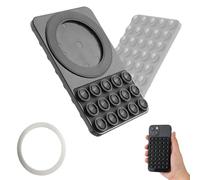 Supporto per Telefono a Ventosa Magnetica, Supporti per Telefono a Ventosa in Silicone su Entrambi i Lati con Toppa ad Anello in Ferro per iPhone 15/14/13 Pro Max