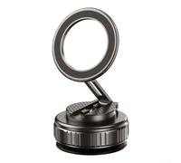 Supporto per telefono a vuoto, 6 x 6 x 3,6 cm, supporto elettrico a ventosa, pieghevole, forte forza di adsorbimento 20N, per telefoni cellulari su superfici di vetro o tavoli (nero)