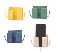 Supporto per telefono ABS, 4 pezzi, montaggio a parete, gancio, adesivo 3M, telecomando, multiuso, camera da letto, cucina, bagno, ufficio